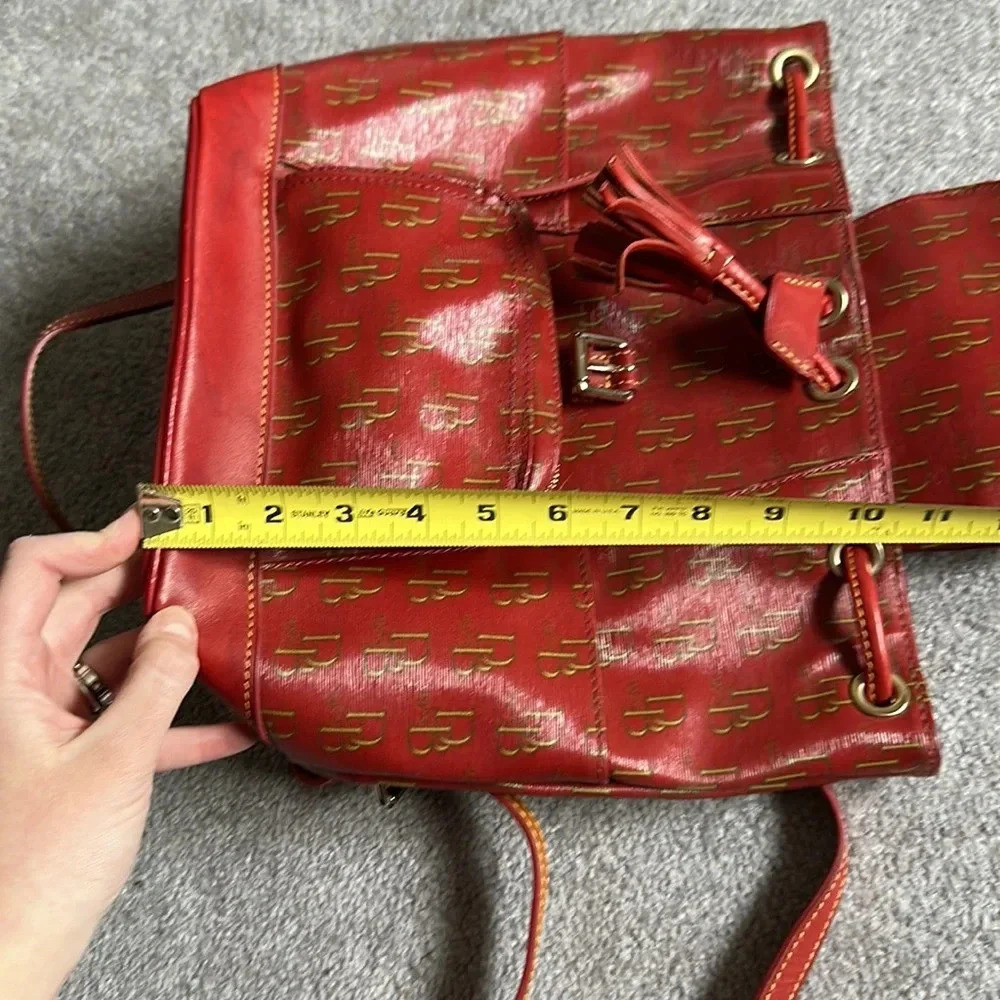 Dooney & Bourke 1975 Murphy Monogram Vintage Red Backpack GUC - Picture 8 of 13